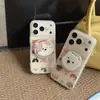 Soporte Magnético de Gato y Cachorro Lindo Funda para Teléfono Móvil 17Promax Adecuado para 16Pro Magnético Doble Capa 14Pro/15