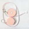Mini Trena Redonda de Desenho Animado, Trena Portátil Multifuncional para Medir Medidas Corporais, Régua Macia, Trena para Medir Roupas, Trena Chaveiro para Uso Doméstico