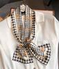 Bufanda Pequeña Larga Estrecha de Seda Fina Corea del Sur Bufanda Decorativa Otoño e Invierno Moda Cinta Combinación para Mujer Bufanda de Moda Elegante
