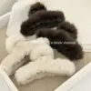 Novo Presilha de Cabelo de Pelo Sintético de Visão, Presilha Cruzada Elegante Versátil, Presilha Simples de Tubarão, Presilha de Cabelo Peluda na Parte de Trás da Cabeça