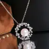 Acessórios DIY Base para Pingente Estrelada Pérola Prata Esterlina S925, Base de Pingente de Prata de Alta Qualidade Produto Semi-Acabado 7-8mm