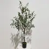 Árbol de Olivo Artificial Estilo Nórdico para Decoración de Piso de Sala de Estar, Árbol Falso para Paisajismo de Patio, Planta Verde Artificial para Paisajismo, Decoración de Planta en Maceta