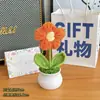 Presente de Aniversário Meninas Flor Plissada em Vaso Estação Decoração de Mesa Ornamentos Artesanais Lã Artificial Flor Artificial