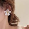 Brincos Flor de Pérola Branca Retro Francês Design de Nicho Feminino Entrada de Luxo Moda Exagerada Baroque Brincos Brincos