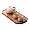Bandeja de Madera de Nogal para Uso Doméstico, Bandeja de Té de Madera Maciza, Bandeja Rectangular para Sostener Tazas de Té, Bandeja de Almacenamiento, Bandeja de Cena, Bandeja para Snacks, Bandeja de Té