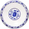 Prato de Melamina prato fundo para sopa comercial imitação de porcelana azul e branco plástico redondo lado reverso espesso prato de acompanhamento prato de jantar prato criativo de lagosta