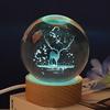 Bola de Cristal 3D Presente para Amantes Quarto Estudo Ornamento de Bola de Vidro Esculpido Tridimensional Cristal Branco Pequeno Príncipe Brilhante