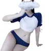 Celebridad de Internet Lencería Sexy Uniforme Tentación Atuendo de Estudiante Traje de Baño de Dos Piezas Estilo Japonés Traje de Baño Provocador