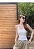 Colete de Cor Sólida com Gola Halter e Bojos para Mulheres, Novo Top Sem Mangas Slim para o Verão, Lindo Design nas Costas