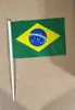 Banderas de Brasil Pequeñas de Plástico Portátiles para Celebraciones al Aire Libre 14*21cm