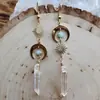 Pendientes Mágicos Hippie Cielo Bohemian Crystal Blanco Cuarzo Punto Polilla Lunar Magia Lunar Diosa Transfronterizos