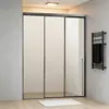 Puertas de Vinculación de Tres Vías Personalizadas para Baño, Una Fija y Dos Móviles, Puerta Corredera de Ducha para Apartamento Pequeño, Mampara Plegable para Ducha