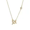 Cadena Clavicular Elegante para Mujer con Baño de Oro Real y Circonita Microincrustada, Collar Único con Diseño de Lazo, Exquisita Cadena de Cuello Versátil
