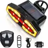 Nuevo intermitente trasero para bicicleta controlado por control remoto, recargable por USB, luz trasera impermeable para ciclismo nocturno de montaña con luz de advertencia de bocina