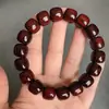 India Sándalo Rojo Hoja Pequeña Pulsera de Cuentas Barril Estrella Dorada Completa Sándalo Tipo Antiguo Pulsera de 108 Cuentas para Hombres y Mujeres Juguete Cultural de Madera Cuentas Budistas