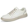 2024 Primavera Moda Homens Sapatos de Couro Pequeno Respirável Novo Confortável Oco Sapatos de Tabuleiro para Trabalho e Lazer Sapatos Brancos