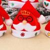 Novas decorações de Natal escaneiam código PRESENTE chapéu de Natal vermelho de veludo denso alta qualidade crianças adulto óculos de EVA