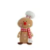 Hombre de Jengibre Navideño Sombrero de Chef Figura Sentada Decoración Hombre de Jengibre Hombre Galleta Figura Adorno Navidad