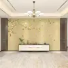 3D novo estilo chinês papel de parede mural pano de parede sala de estar sofá TV fundo parede papel de parede folha de ginkgo quarto pano de parede sem costura