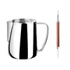 Nibu Acero Inoxidable 304 Taza para Espumar Leche para Arte Latte Olla para Espumar Leche Taza Puntiaguda Utensilio de Café Tanque de Leche Tanque para Arte Latte con Escala