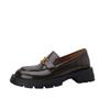 Nuevos Mocasines de Suela Gruesa Estilo Retro Primavera 2026 para Mujer, Zapatos de Piel Suave de Vacuno para Ponerse sin Cordones Estilo Británico