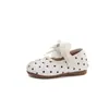 Zapatos de Princesa para Niñas Bebé Estilo Coreano Otoño 2026 Suela Suave Antideslizantes Encaje Lazo Dedos Divididos Falsos Lunares