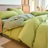 Juego de Ropa de Cama de Tres Piezas de Algodón Puro de Color Sólido para Exportación Transfronteriza, Uso en Hogar y Dormitorio, Juego de Ropa de Cama de Cuatro Piezas de Algodón Puro Teñido en Hilo Hecho a Medida de Fábrica