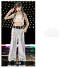 Ropa de Performance de Danza Jazz para Niñas en Año Nuevo Ropa de Performance Hip-Hop para Niños Traje Crop Top Genial y Atractivo para Niña