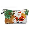 Bolsa de Cosméticos Navideña de Coche de Santa Claus Transfronteriza, Bolso de Mano Navideño Versátil, Bolsa de Almacenamiento Casual para Viajes