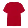 Camiseta Base de Algodón Puro de Manga Corta con Cuello Redondo, Color Sólido Bordado, Unisex, Holgada, Casual, Versátil, para Parejas, Comercio Exterior Transfronterizo, Estándar Pony