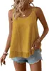 Moda Femenina Europea y Americana 2026: Camisola de encaje bohemia de verano sin mangas con cuello redondo, estilo casual