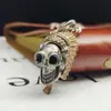 Prata de Lei S925 Pingente de Caveira Novo Estilo Personalidade Indústria Pesada Velho Retrô Indiano Homens e Mulheres Casal Hip Hop Tendência