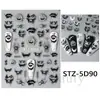 Pegatinas de Arte de Uñas Nuevas Transfronterizas Estampadas Estéreo 5D Halloween Vísceras Corazón Órgano Horror Pegatinas Adhesivas para Uñas