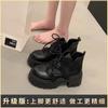 Botines Versátiles para Mujer 2023 Primavera y Otoño Nuevos Botines Martin Plataforma Suela Gruesa Adelgazantes Hebilla de Cinturón Botines Cortos a la Moda