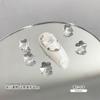 Caramelo de roca blanco transparente huevo de paloma fondo puntiagudo forma de diamante glaciar diamante desnudo joyería k9 vidrio diamante joyería para uñas al por mayor