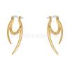 Aretes originales de diseño geométrico asimétrico de cono puntiagudo de acero de titanio chapado en oro de 18 quilates, aretes punk de personalidad E221477