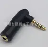 Plugue Macho de 3,5mm de Quatro Polos para Plugue Fêmea de 3,5mm de Quatro Polos Adaptador de Vídeo Fêmea de 3,5mm com Ângulo Reto de 90 Graus