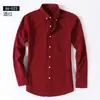 Camisa de Manga Larga para Hombre de Tela Oxford de Algodón Puro Estilo Coreano Moda Ropa Exterior
