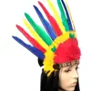 Vestido de Mascarada Disfraz de Princesa Diadema de Plumas de Colores Tocado Indio Sombrero de Jefe Indio