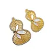 Nueva Joyería DIY de Perlas con un Toque de Alta Gama, Diseño Hueco, Chapado en Cobre con Oro Real, Base en Blanco Semi-terminada para Broche Colgante