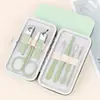 Caja de Cuero Set de 7 Piezas de Herramientas de Belleza para Manicura Fabricante Regalo Impresión de Logo Cortauñas Set de Cortauñas