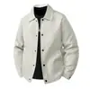 OLA Outono Novo Jaqueta de Textura Vertical com Gola Reversível Masculina Casual Tendência Versátil Peça de Cima Casaco de Cor Sólida