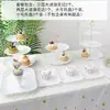Arreglo de Cumpleaños Decoración de Mesa de Postres Adornos Estante de Exhibición de Bodas Mesa de Fiesta Charola de Plástico para Pasteles Estante para Snacks