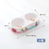 Comedero Doble Antivuelco para Perros y Gatos con Estampado de Gatos de Colores, Comedero y Bebedero de Melamina para Perros
