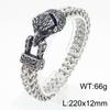 Pulseira de falcão de personalidade nórdica transfronteiriça Viking Punk Vintage Wolf Head Snakehead Pulseira masculina de aço de titânio de corrente positiva e reversa
