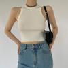 Chaleco elástico ajustado en forma de I para mujer, sin mangas, con tirantes en el cuello, para uso exterior, novedad de verano de 2024