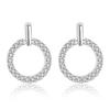Tendencia de moda lindos creativos personalidad geométricos redondos aretes de circonita temperamento de mujer aretes versátiles accesorios para las orejas