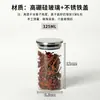 Tapa Redonda de Acero Inoxidable Frasco de Vidrio para Almacenamiento Frasco de Vidrio de Alto Borosilicato para Almacenamiento de Granos de Café y Té Almacenamiento de Granos y Alimentos en la Cocina