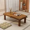 Mesa de Centro de Madera Maciza Sala de Estar Hogar Apartamento Pequeño Balcón Doble Uso Mesa Pequeña Mesa de Comedor Madera Simple Mesa de Té China Nueva