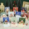 Tarjeta de Navidad con Calcomanía Estereoscópica Ihino Corea del Sur Creativa Linda Sobre Tarjeta de Bendición Navideña para Niños
